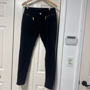 Michael Kors Black Skinny Pants with Gold Hardware